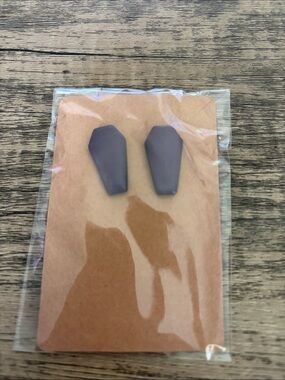 Deep purple coffin shape Stud Earrings